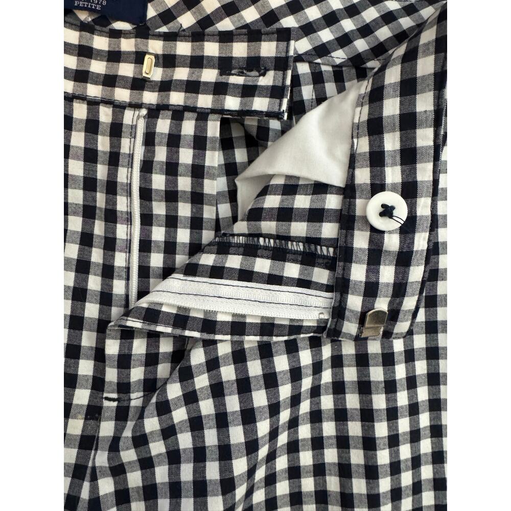 Chaps Cropped Black White Gingham Cotton Pants Preppy Summer Vacation 12 Petite - Picture 7 of 8